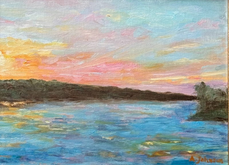 Sunset at Lady Bird Lake by artist Ann Johnson